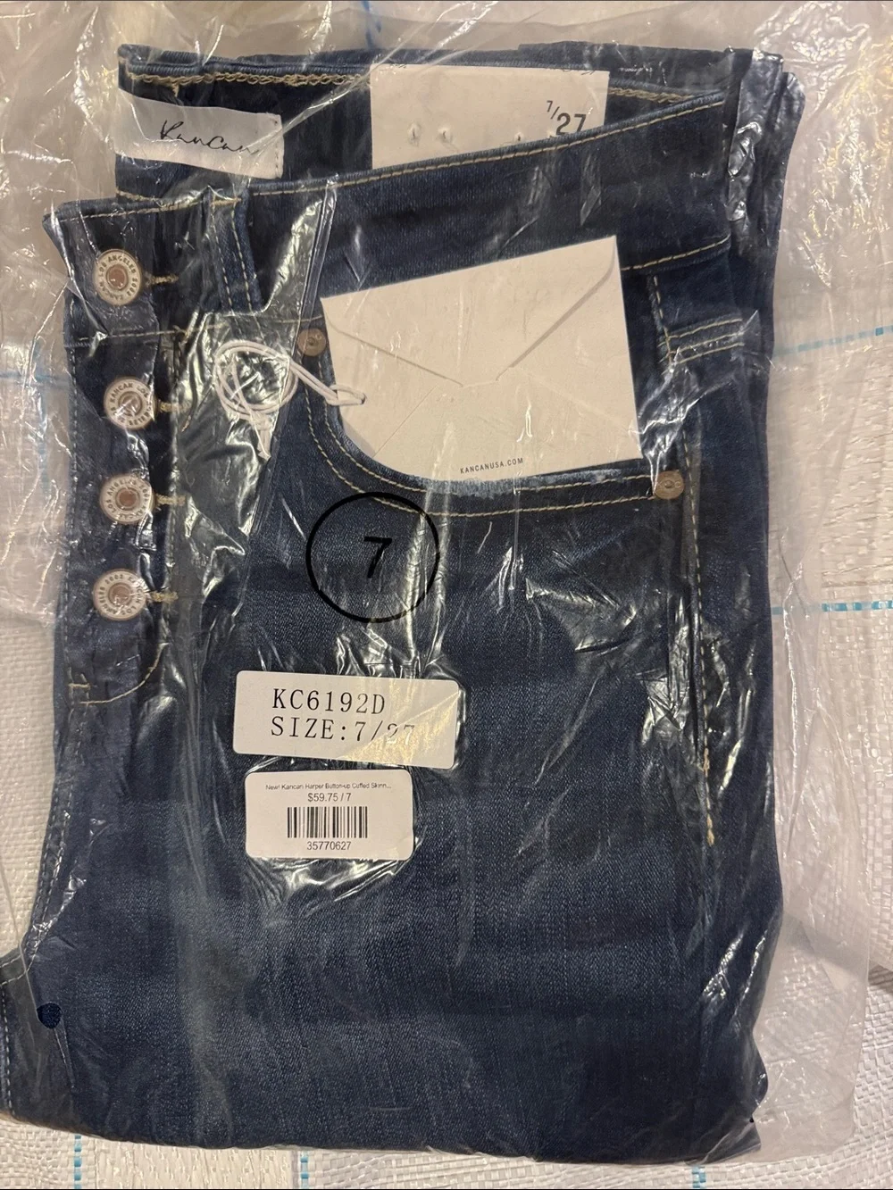 KanCan Dark Blue High-Rise Button-Fly Women's Jeans